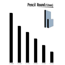 Primed MDF Pencil Round 12mm White 5.4m