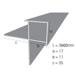 Weathertex Small External Aluminium Corner 3660mm