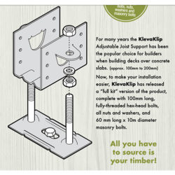 Kleva Klip Adjustable Joist Support Kit Box of 16