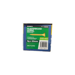 Plasterboard Screw 6g x 30mm Zinc Plated Screws Box of 1000