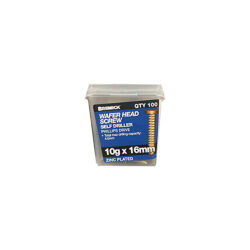 Wafer Head Screw 10g x 16mm Zinc Plated Metal Screws Box of 1000
