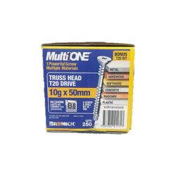 Multi Screw 10g x 50mm Truss Head B8 Coating Box of 250 MultiONE