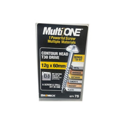 Multi Screw 12g x 60mm Contour Head B8 Coating Box of 75 MultiONE