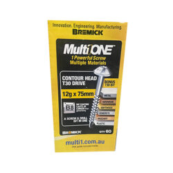 Multi Screw 12g x 75mm Contour Head B8 Coating Box of 60 MultiONE