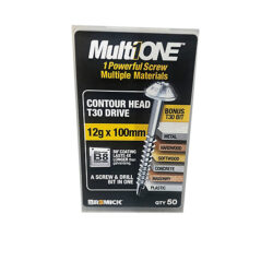 Multi Screw 12g x 100mm Contour Head B8 Coating Box of 50 MultiONE