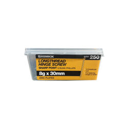 Long thread Screw 8g x 30mm Zinc Plated Timber Screws Box of 250